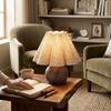 Brass Gold Table Lamp Walnut Wood Grain Night Light Shelves Ambient Night Light  Living Room Decor