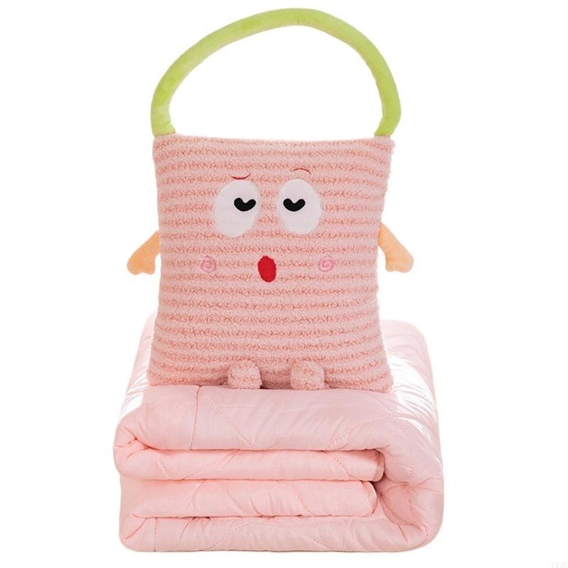 Y5JC Functional Pillow to Blanket Plush Cushion for Daily Use in Offices and Homes
