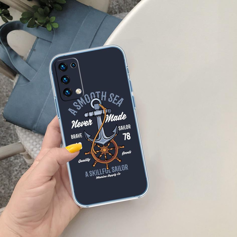 PP1 Anchor Sailor Soft Shell Transparent Phone Case for Samsung Galaxy A04 A04S A14 A23 A34 A54 M23 M33 M52 M53