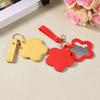 Rotate Small Mirror Stars Shape Makeup Mirror PU Leather Colorul Star Keychain  Graduation Gift