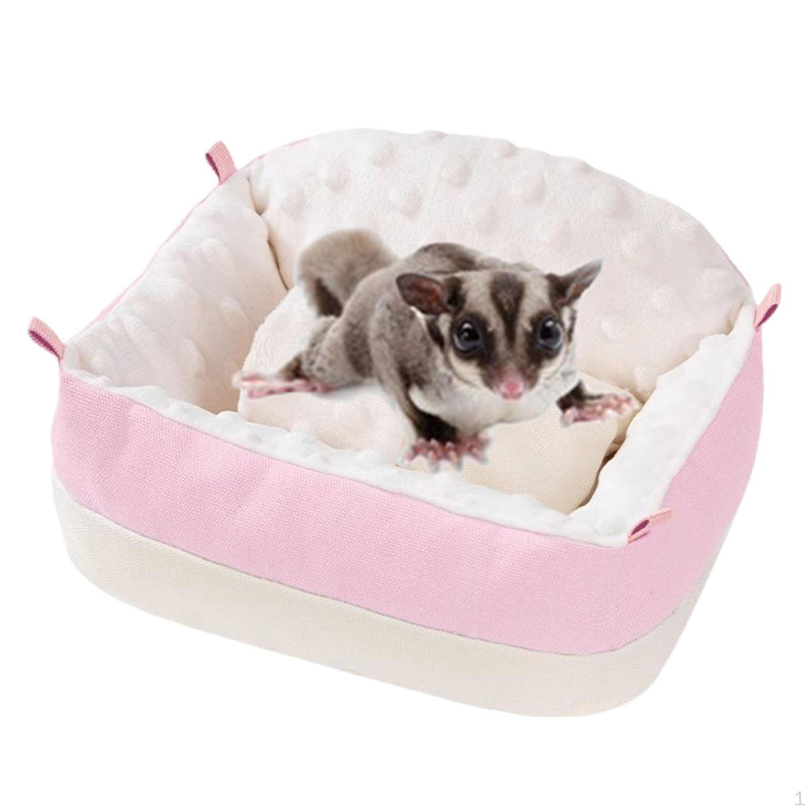 

Кровать для хомяка, пещера для морской свинки, мягкое укрытие для мелких животных, сахарный планер, гамак для хорька розовый