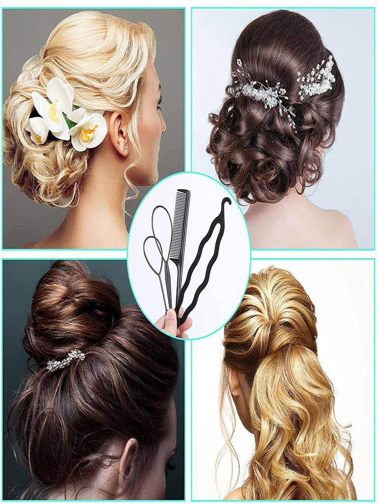 4 Pcs Hair Braiding Tool, DIY Hair Styling Tool, Braid Tool Loop for Hair Braid Styling