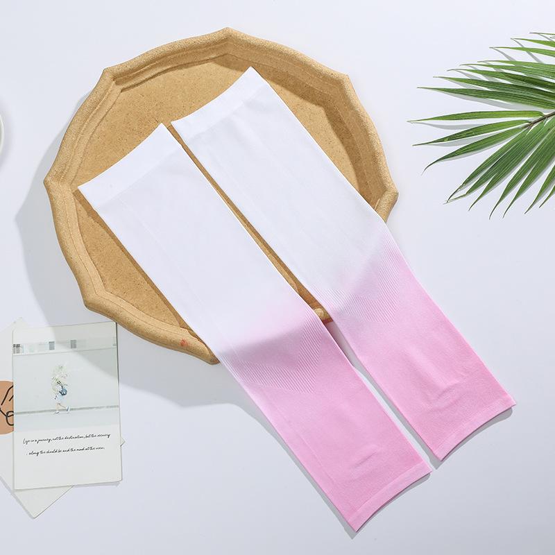 New Gradient Cool Arm Warmers For Women Girls Summer Soft Driving Sunscreen Long-Sleeved Outdoor Solid Color Riding Sleeves