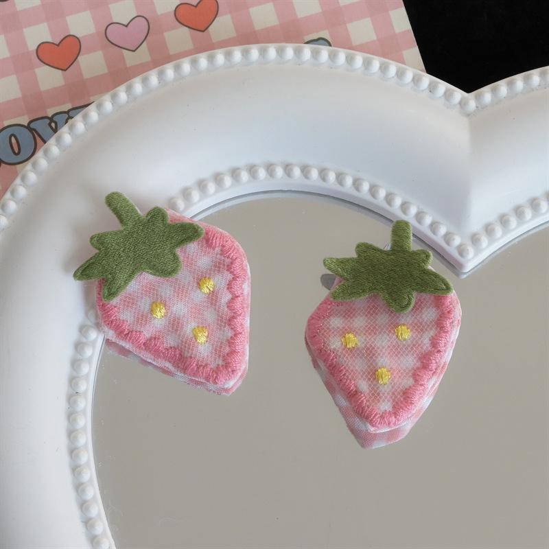 

Милая девочка розовые клубнички и бантики заколки для волос милые тканевые клубничные заколки для волос заколки для волос девичье сердце головные уборы аксессуары