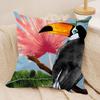Cool Toucan Cushion Cover Soft Plush Fabric DoubleSided Printed Sofa Cushion Cover for All Seasons Home Decor Gift
