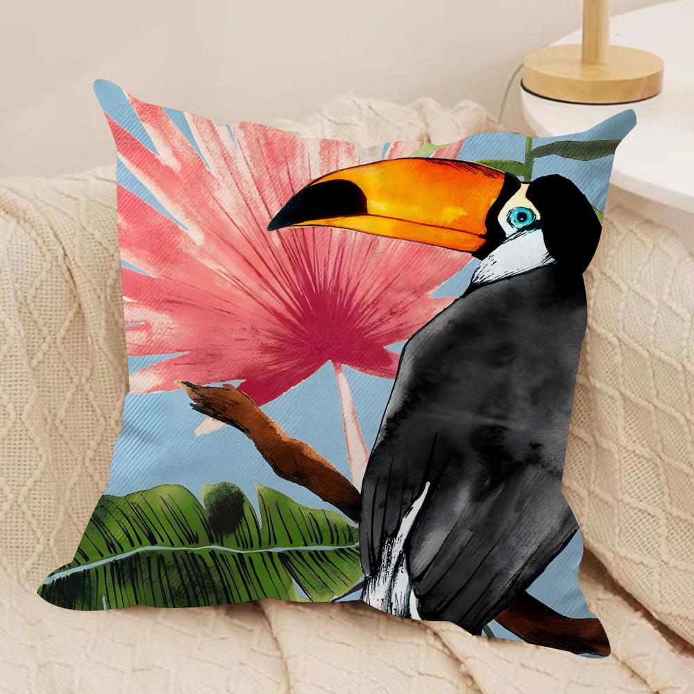 

Toucan Cushion Cover Soft Plush Fabric DoubleSided Printed Cushion Covers for All Seasons Modern HomeDecor Gift 30x30cm