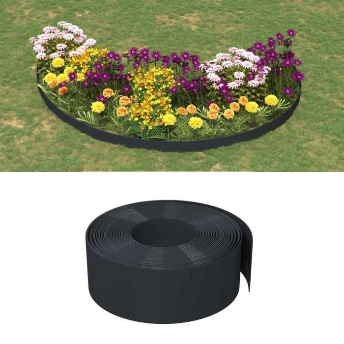 VidaXL Bordures de jardin 5 pcs noir 10 m 20 cm polyéthylène 3155459
