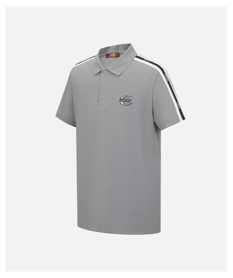 [Letter Logo Fashion Color Contrast] Spring and Summer Simple and Versatile Men's Short Sleeved Polo Shirt