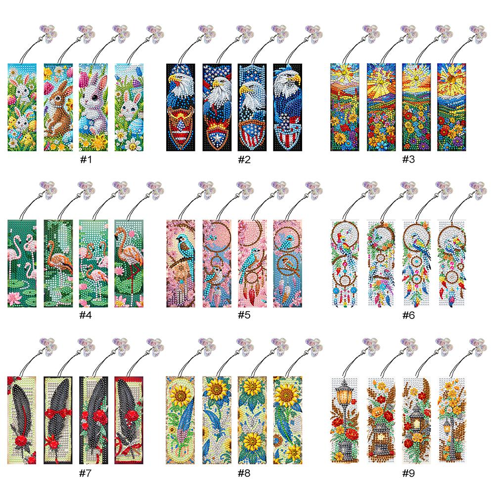 4Pcs Special Shape American Eagle Diamond Painting Bookmark Diamond Bookmark Art Projects Diamond Painting Bookmark Making Kit