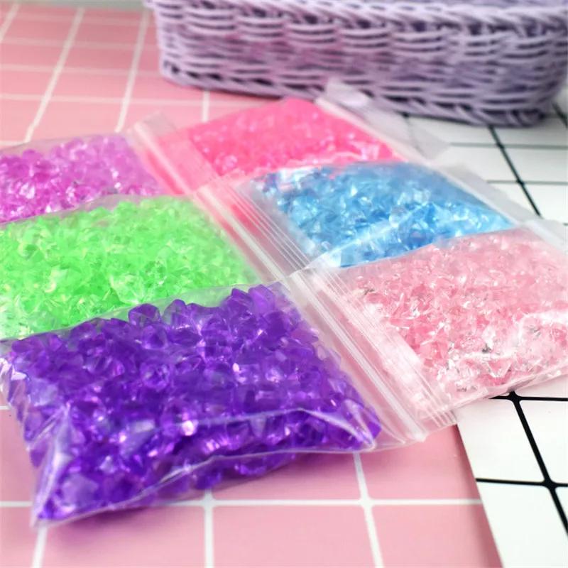 200 Stück Slime Füllanhänger Acryl Simulierte Eiswürfel Kristallstein Transparente Dekoration für DIY Slime Zubehör Lizun Spielzeug Kind