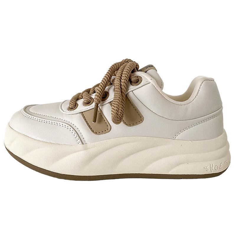 

XY-A216 latex insole/platform white shoes women s shoes 2025 spring new board shoes bread shoes casual round head 40