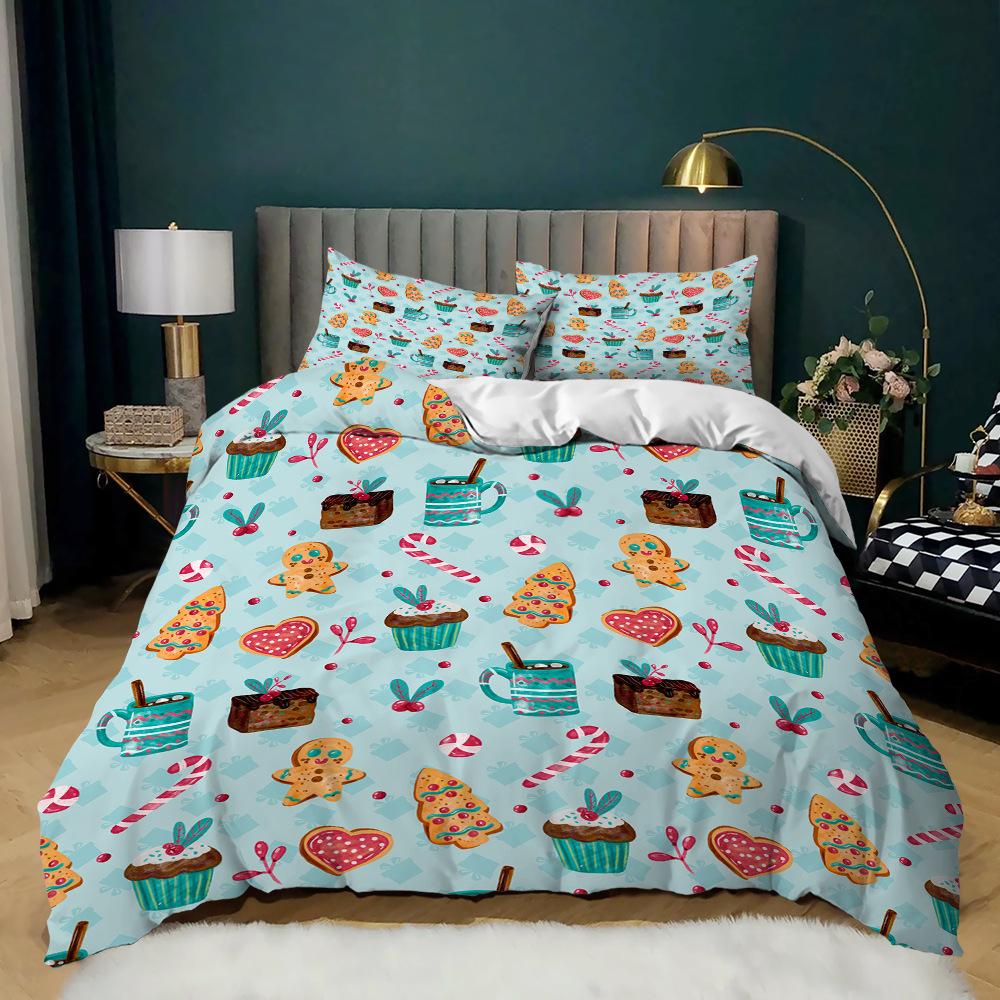 

С Рождеством Постельное белье Комплект Пододеяльник Комплект 3D Постельное белье Цифровая печать Размер Квин Постельное белье Модный дизайн Рождественский подарок cot size70x133cm 2pc