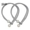 Wall Damage Free Curtain Holders 1 Pair Tiebacks for Drapes, Adjustable Rope Tie Backs, Faux No Drill Buckles Pearls Cord Buckle Holder Home