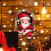 Kreslený Santa Claus Vločka Falešné okno Nástěnná nálepka Vánoční dekorace Samolepka na zeď
