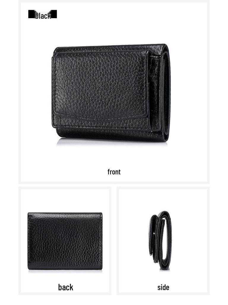 Damski portfel trójdzielny z prawdziwej skóry RFID w stylu japońskim i portmonetka na monety