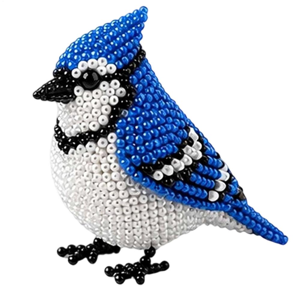 3D Animal Beading Kit Handmade Cute Bird Beading Art Set 3D Animal DIY Kit For Home Desk Shelf Decor Backpack Charm Party Favors синий