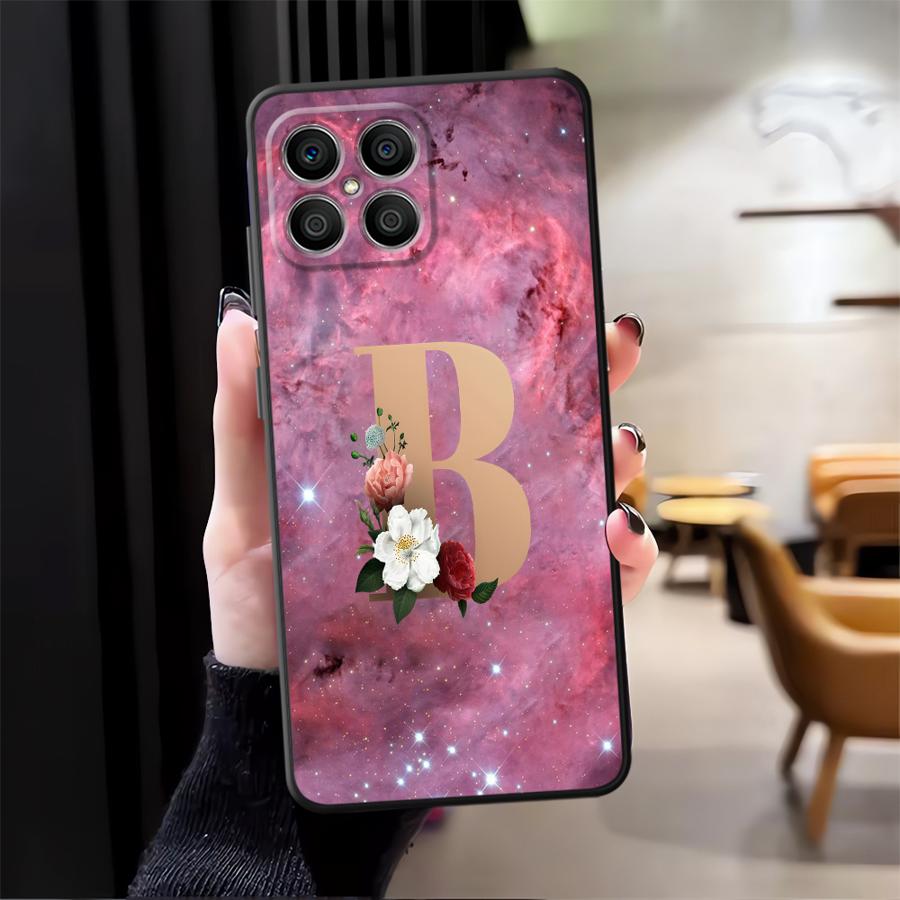 Funda Phone Cover Case for Honor Magic5Lite 8X X9a 90 X8 200 400 Lite X5b X6 X7 70 Flower Name Letter A B