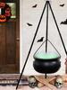 Halloween Party Large Witches Cauldron On Tripod with Lights,Plastic Bowl Hocus Pocus Candy Bucket Decor for Home Porch Outside