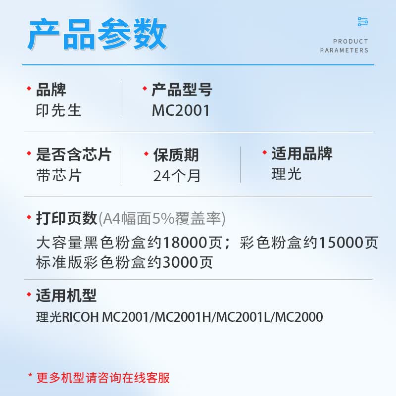 Compatible Consumables for Ricoh MC2000/MC2001 Copiers