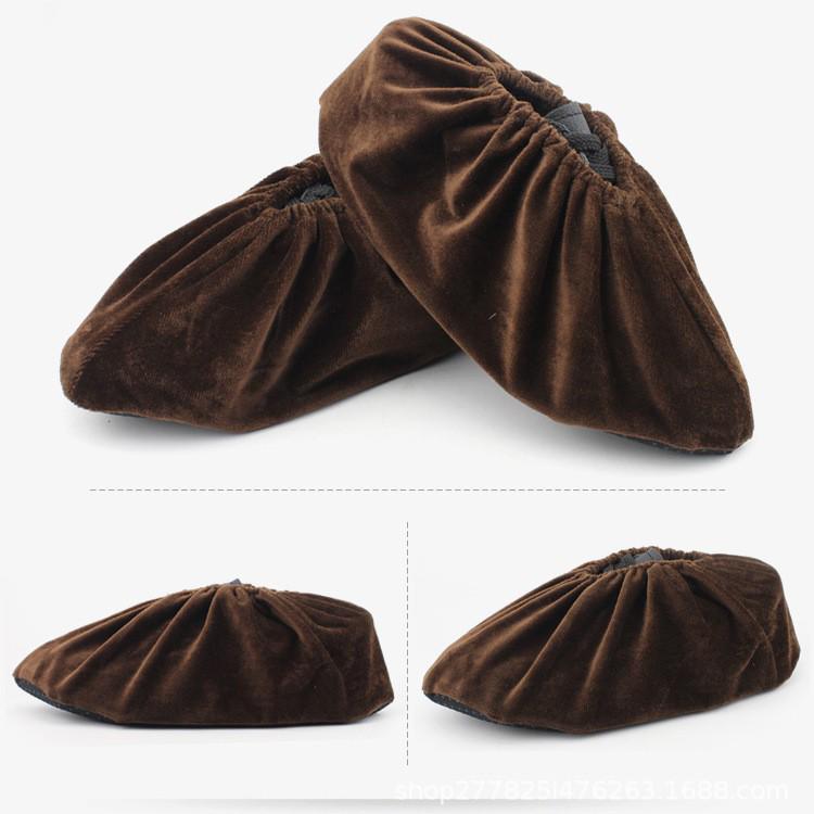 Thickened Non-Slip Adult Fleece Shoe Covers for Indoor Use, Reusable and Washable.