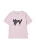 THE GREEN LAB Lovely Cat Short Sleeve T-Shirt [Strawberry Pink]