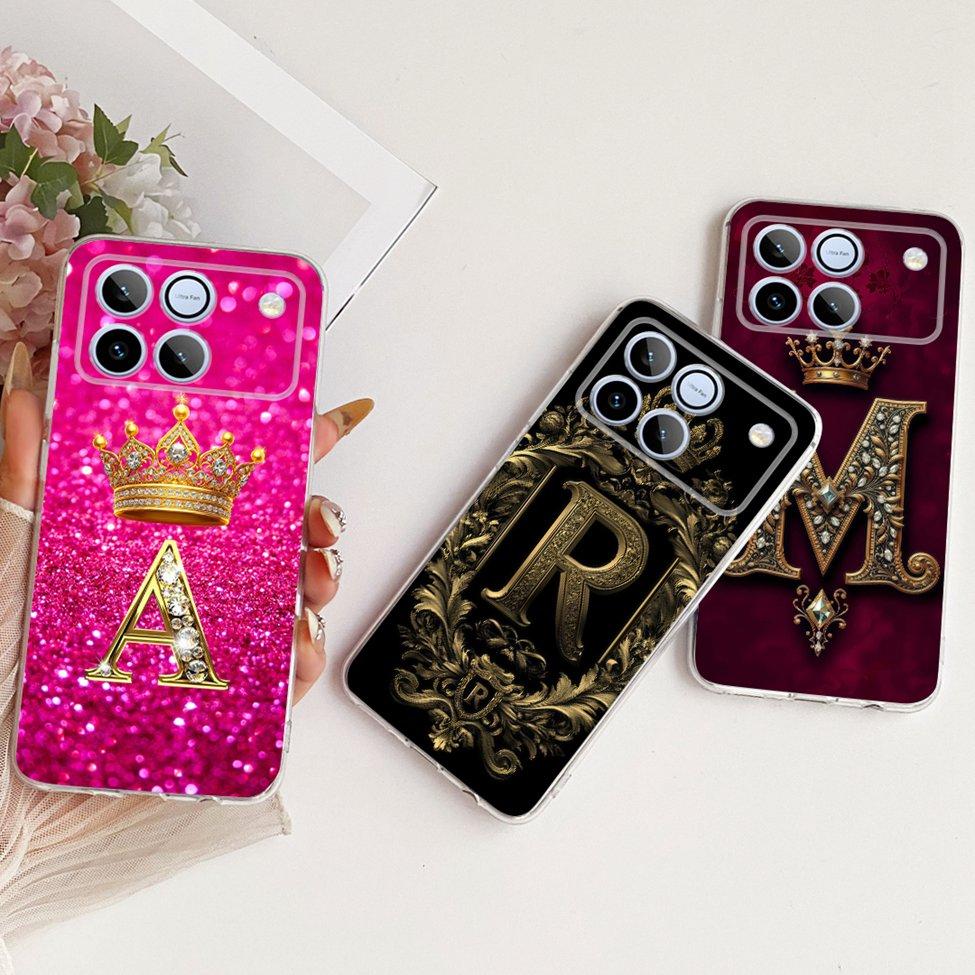 Clear For Honor Win AAP-AN00 Case For Honor Win Cover Aesthetic Luxury A-Z Letters Fashion Boys Girls Cool Crown Soft Casing