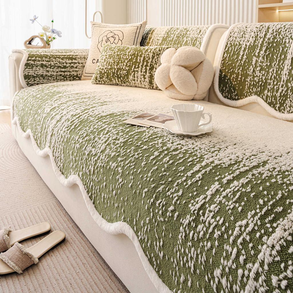 New Irregular Shaped Sofa Cover Fabric Minimalist and Fluffy Comfortable Sofa Cushion Cover Soft and Thick Fixed and Non Slip