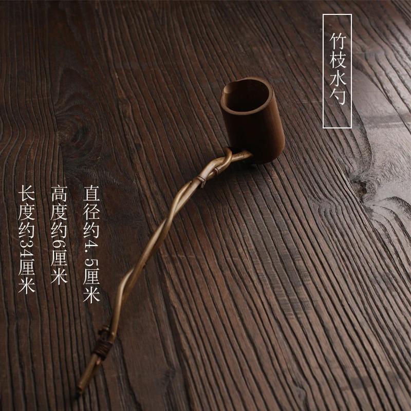 Chinese Style Handmade Natural Bamboo Wooden Tea Scoop Long Handle Water Tea Spoon Teaware Table Decor Kitchen Tool 2025 New