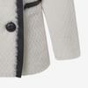 Karl Lagerfeld Elegant Party Light Luxury Striped Trim Double-Breasted Mid-Length Velvet Coat Women Coats 227L1904