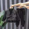 Boys Winter Padded Suit Handsome Sweatshirts +Pants 2Pcs/Sets Sports Sets Children Clothing