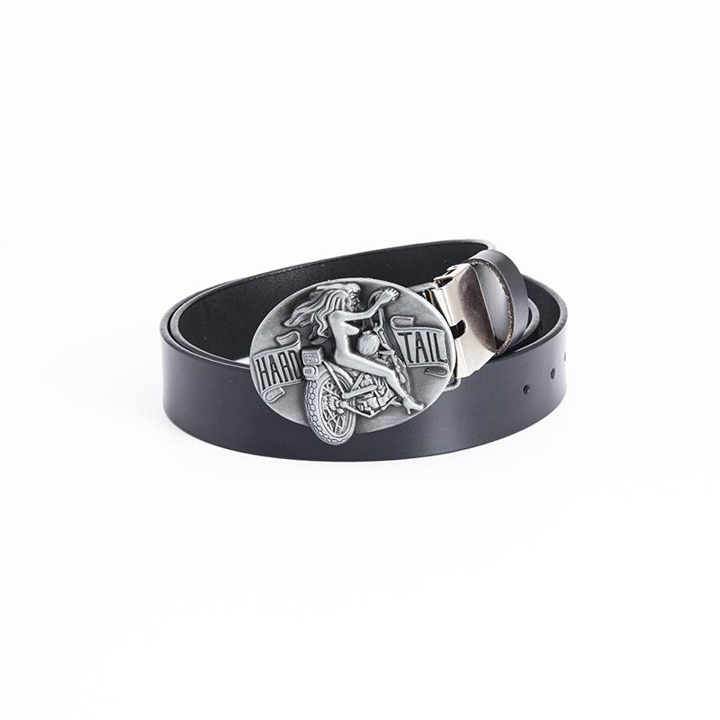 Locomotoras para Hombre y Mujer Cinturones Hermosos para Mujer Cinturones de Moda Retro Enteros de Cuero Vacuno Real