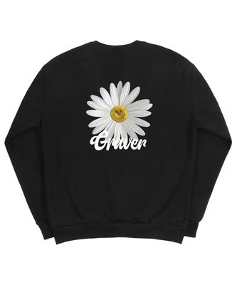 GRAVER [Unisex] Back Daisy Flower Smile Sweatshirt_Black