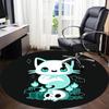 1pc Ghost Cat Office Round Area Rug, Indoor Mat Suitable For Office, Under Office Chairs Bedroom Living Room Home Decor, Room Deco
