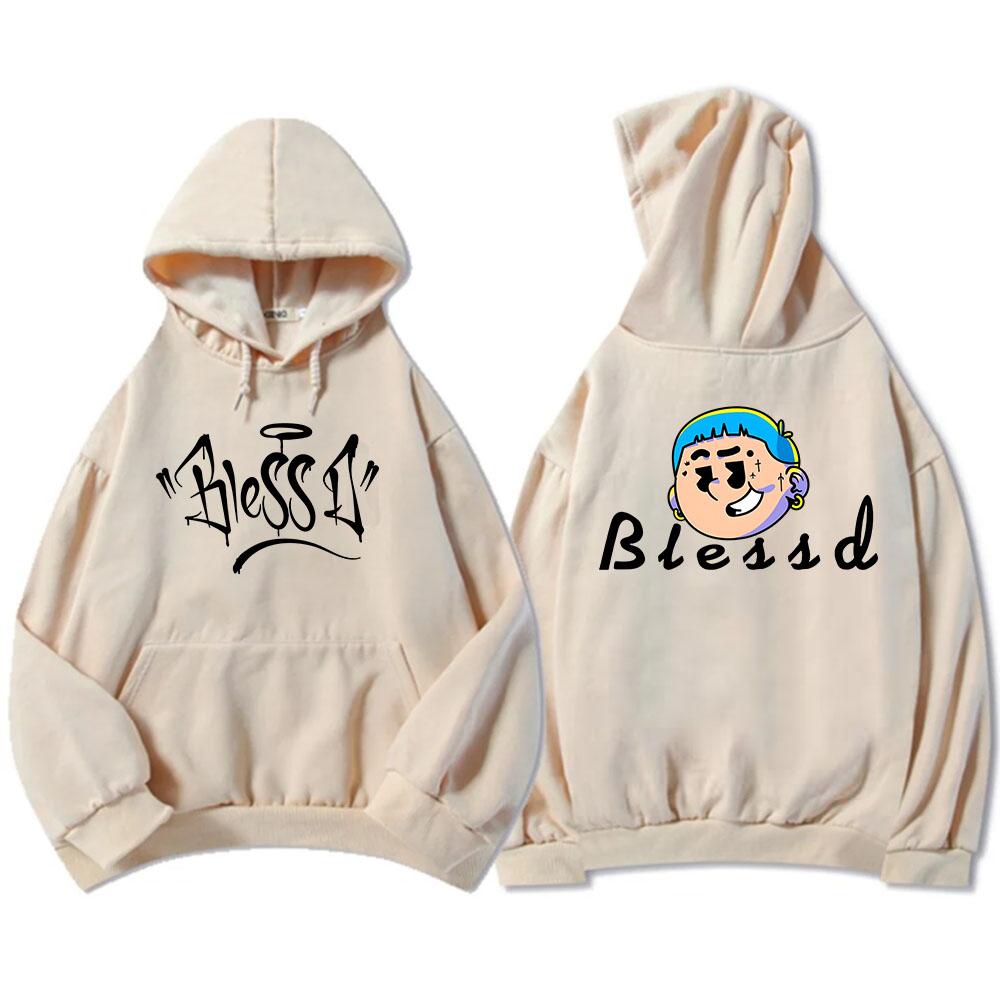 Blessd Singer Printing Hoodies Hooded Winter Long Sleeve Graphic Sweatshirts Ropa Hombre Sudaderas Men Women Clothing Harajuku