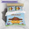 3pcs Hey Duggee3 Cover Set - Personalized Name, HD Printed Bedding with 1 Cover and 2 Pillowcases - Perfect for Home Decor, Easy Care