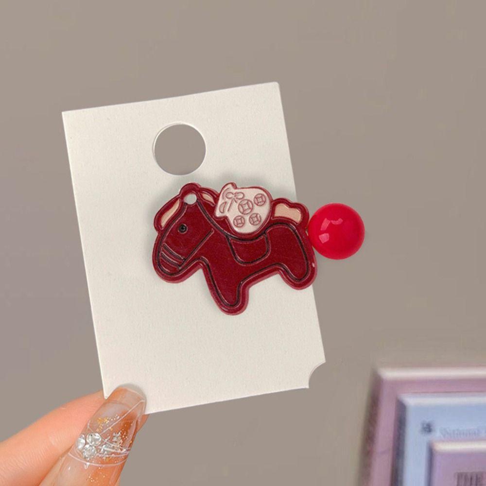 9pcs Good Luck Pony Hair Clip Horse New Year Hair Accessory Cute New Year Hairpin  Gift