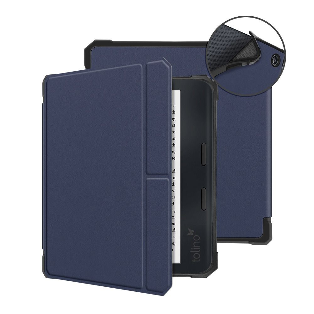 

Автоматический режим пробуждения/сна Smart Cover Multi-folding Stand Protective Shell Folio Case для Tolino Vision 6 type2-blue