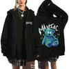Bluza Stray Kids "MANIAC" z zamkiem, zielony pluszowy miś, nadruk z tyłu z misiem przebitym gwoździem, oversize, unisex, odzież uliczna K-Pop