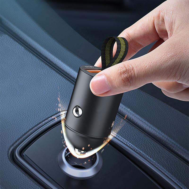 200W Car Mini USB Charger Fast Charging Type-C PD Quick Charge 12-24V Car Phone Charger Adapter for iPhone Samsung