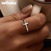 Original 925  Silver Cross Ring Oxidized Silver for Women Fine Jewelry Party Wedding Engagement Ring Gift FIR979