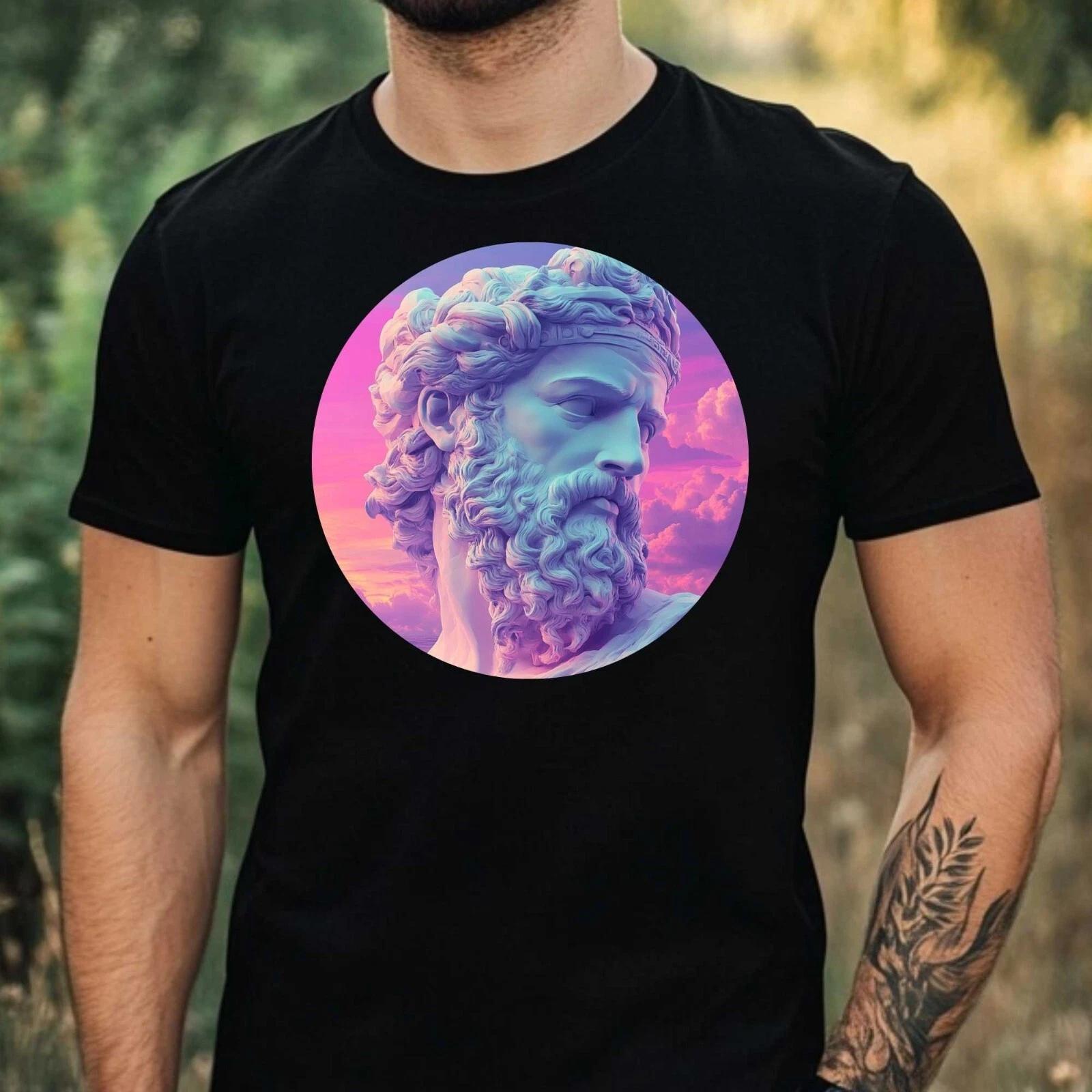 T-Shirt Herren Zeus Vaporwave Motiv Baumwolle Größe XS bis 5XL XXL