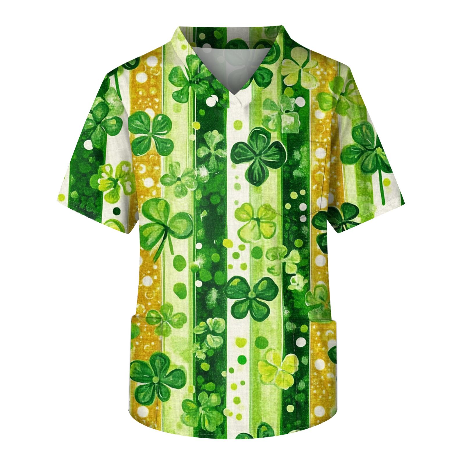 

Мужская рабочая блузка с короткими рукавами и v-образным вырезом с принтом, топ с нагрудным карманом XL жёлтый