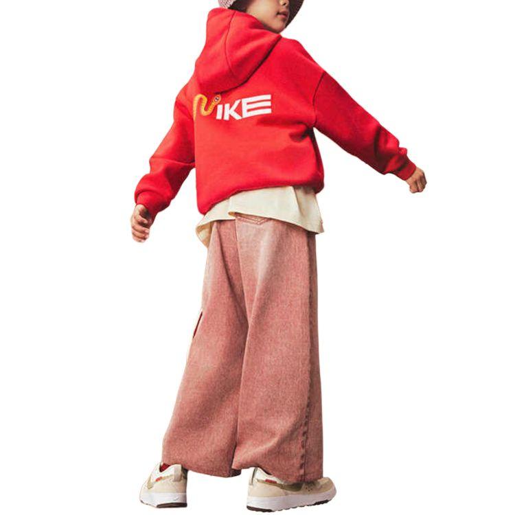 Nike Sportswear Club Snake Welcome Series Hooded Pullover Fleece Long Sleeve Kids Tops University-Red HV8956657