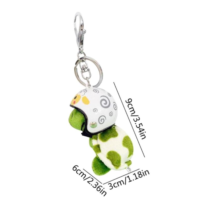 Fashion Lovely Plush Helmet Turtle Keyholder Cute Animal Keychain Bag Charm Pendant Toy Car Keyring Jewelry Party Gift