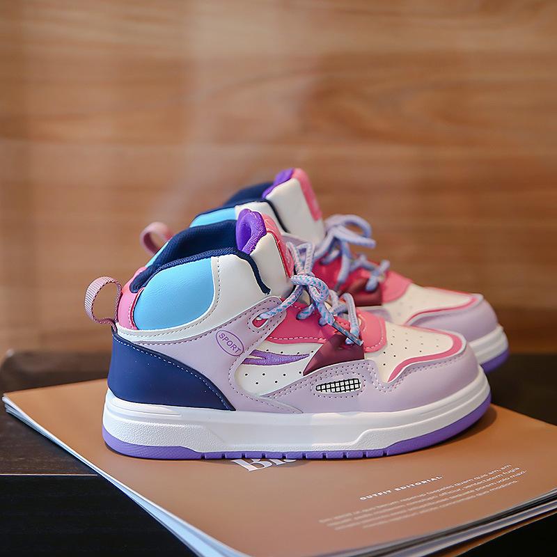 Tênis High Top Kid Sneakers New Lace Up Casual Shoe Lightweight Running Shoe Soft Sole Board Shoe Kid Shoe Girl Shoes Zapatillas
