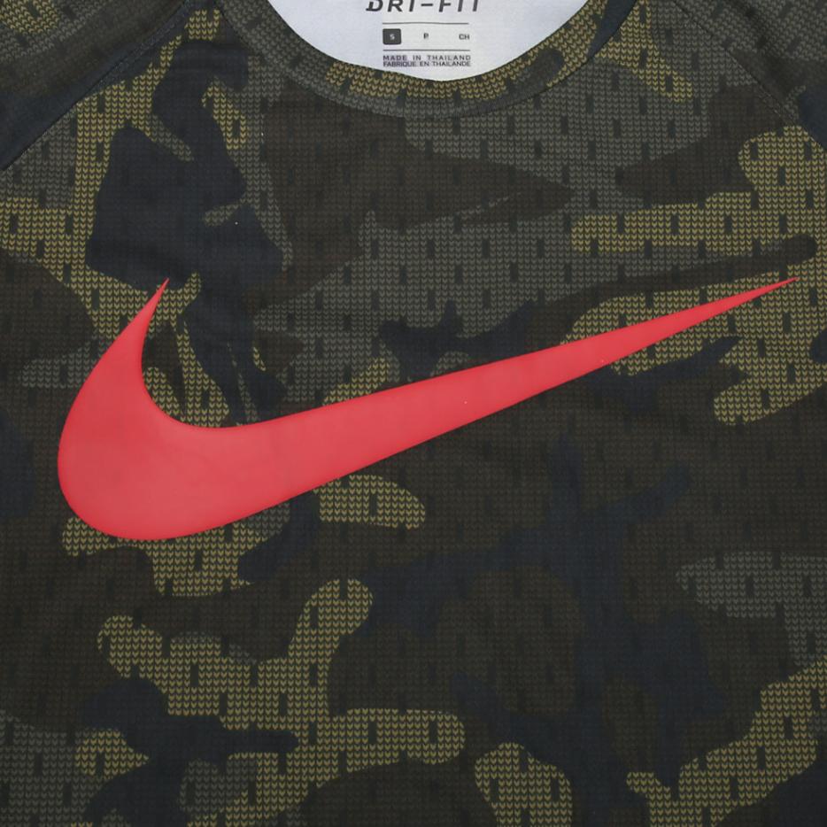 Nike Round Neck Mesh Breathable Short Sleeve T-Shirt Men Tops Military-Green 925798-399