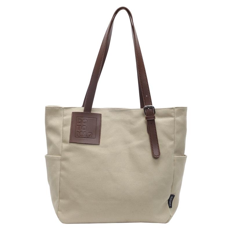 2025 Winter New Fashion Simple Tote Bag Commuter Casual Shoulder Bag Handheld Student Canvas Bag Large Capacity