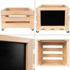 Creative Deco Caisse en Bois pour Vinyles avec Tableau Noir 46 x 36 x 29 cm | Bac de Rangement avec Roulettes | Jusqu'à 80 Disque