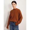 JZ ANNAKOU Women's Soft Wool Mock Neck Dropped Shoulder Sweater