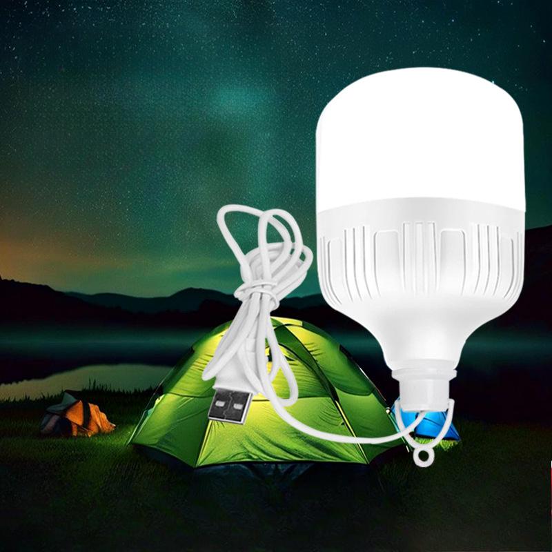 1PC outdoor USB LED light bulb power bank charging emergency light hook camping fishing portable tent lantern night light bulb